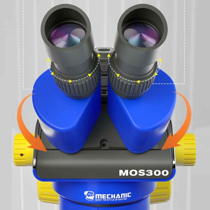 Mechanic MOS 300 Stereo Trinocular Microscope 6-45x With B11 Big Base